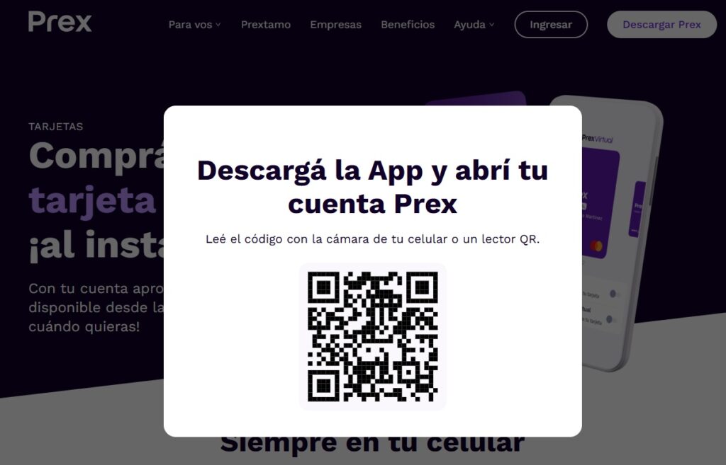 Tarjeta prepaga Prex Argentina: ¿Cómo funciona? Guía completa 2025 Pantalla de registro de usuario en la app de Prex Argentina